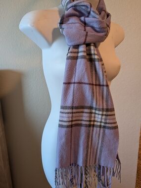Purple Plaid Fringe Scarf - Women Accessories